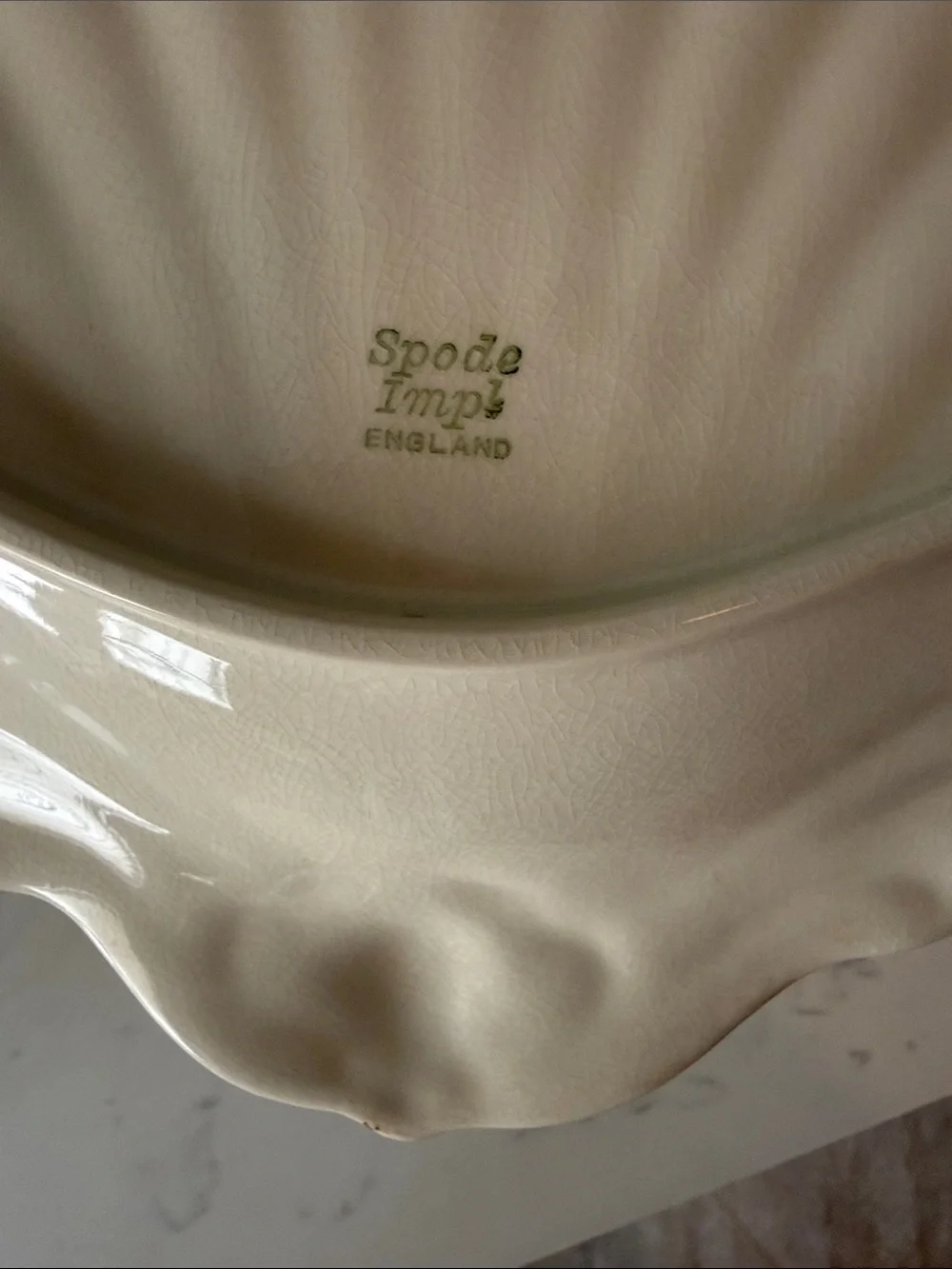 Vintage Spode Imperial Fancies Off White  Shell-Shaped Serving Dish England